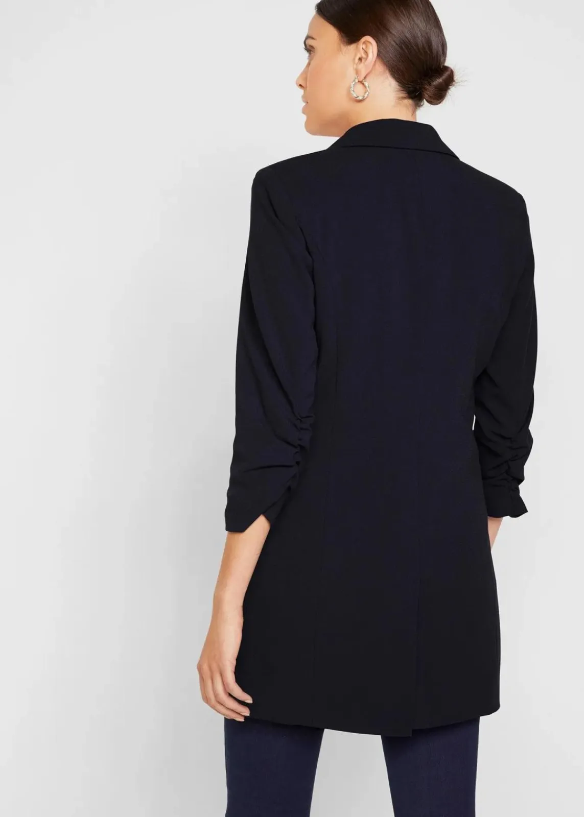 bonprix Blazer|Bekleidung·Basics^Long-Blazer dunkelblau