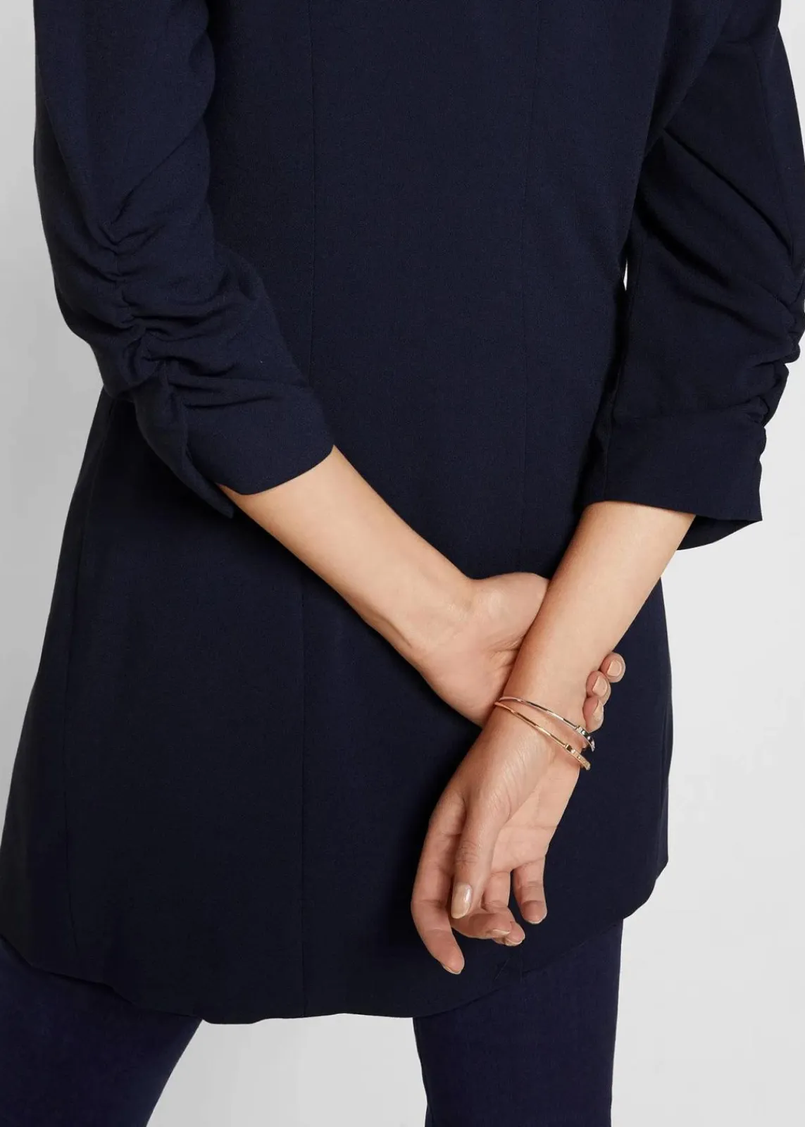 bonprix Blazer|Bekleidung·Basics^Long-Blazer dunkelblau
