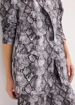 bonprix Bekleidung·Basics|Nachhaltigere Materialien^Longblazer graubraun schlange bedruckt