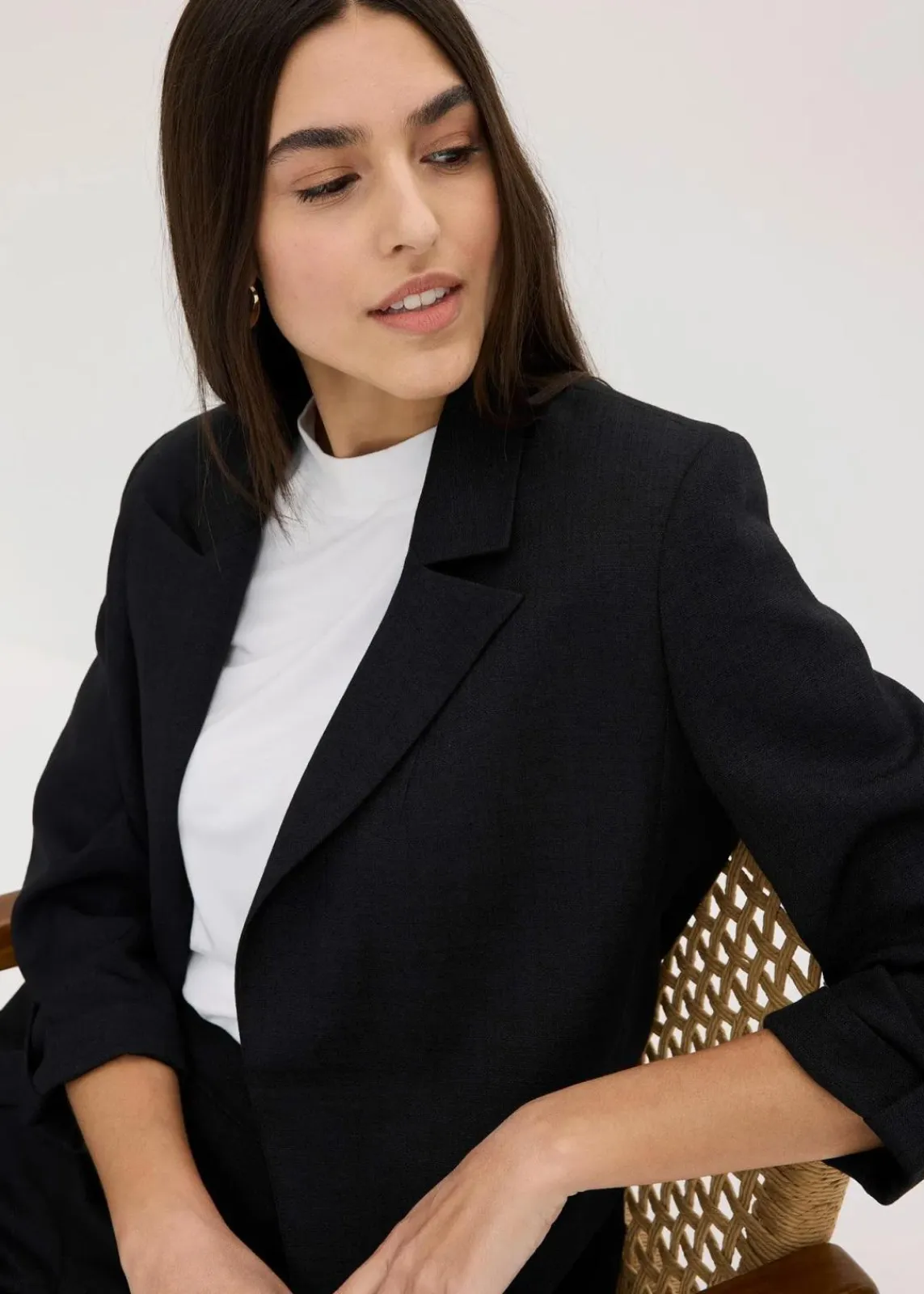 bonprix Blazer^Longblazer schwarz