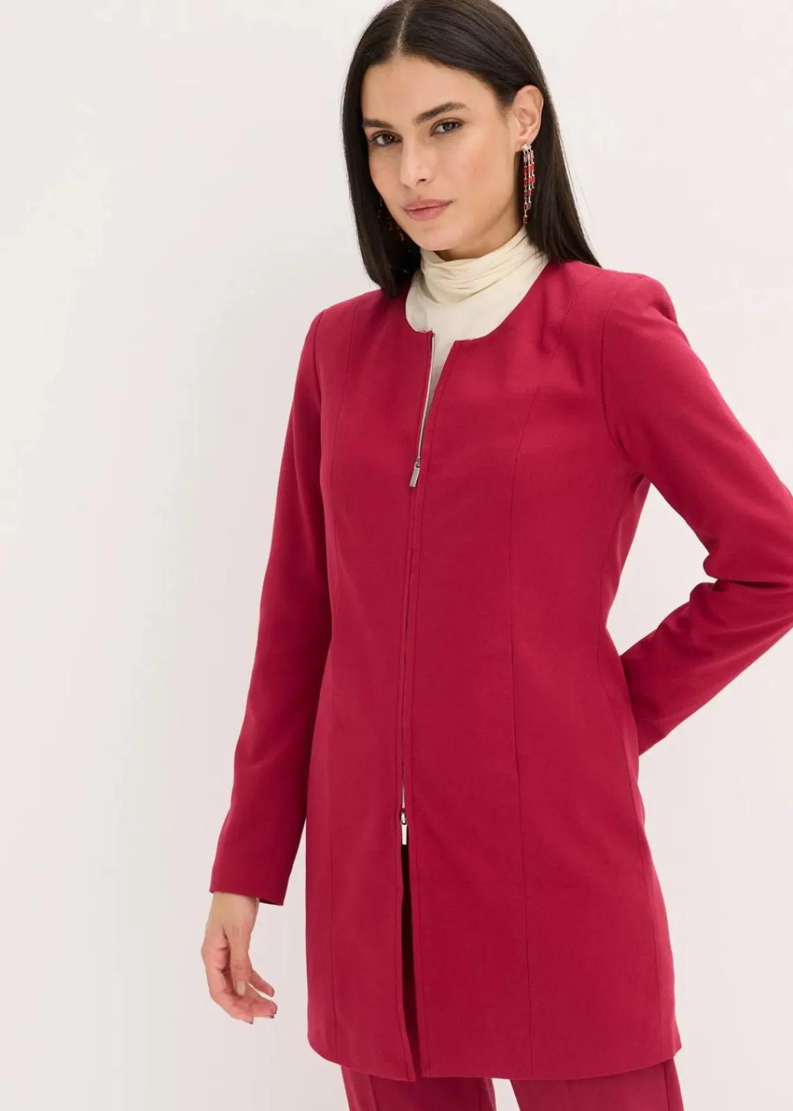 bonprix Bekleidung·Basics|Blazer^Longblazer dunkelrot