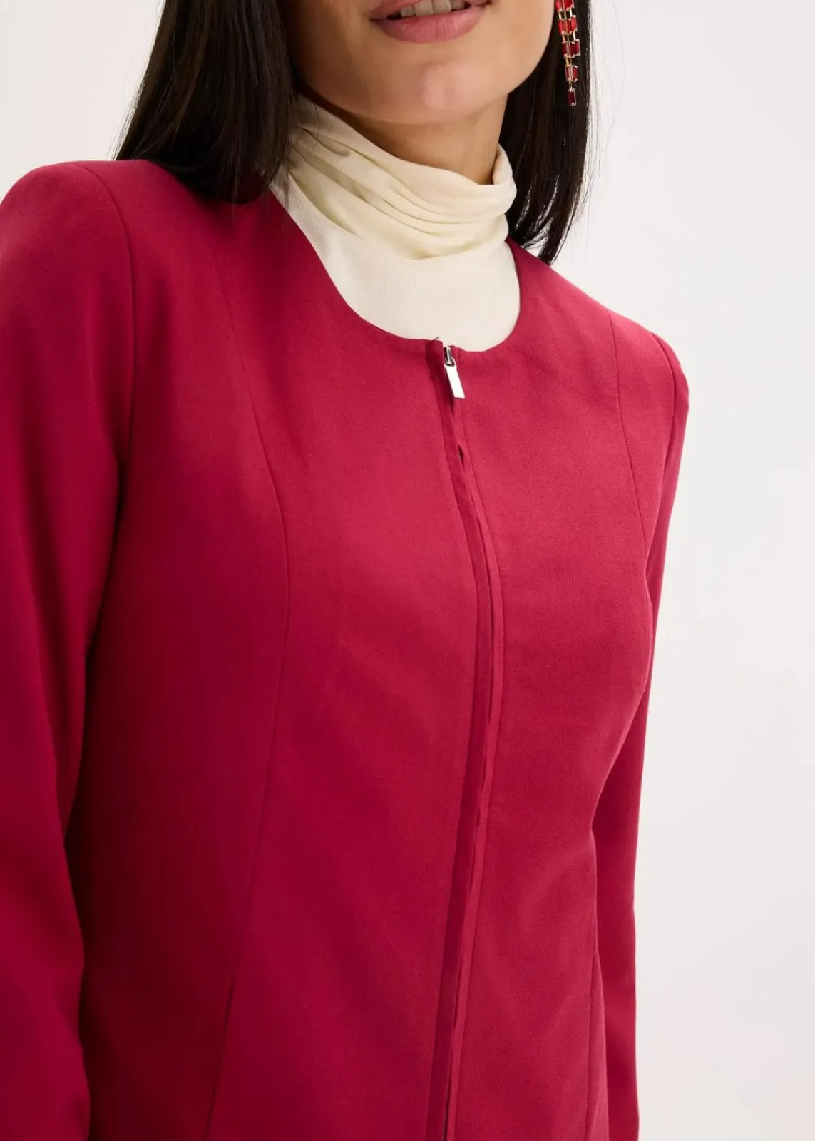 bonprix Bekleidung·Basics|Blazer^Longblazer dunkelrot