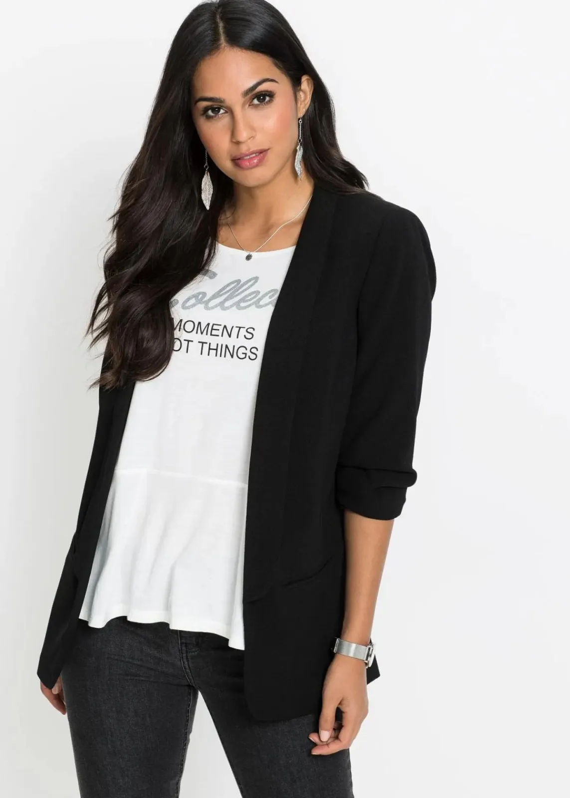 bonprix Bekleidung·Basics|Blazer^Longblazer schwarz