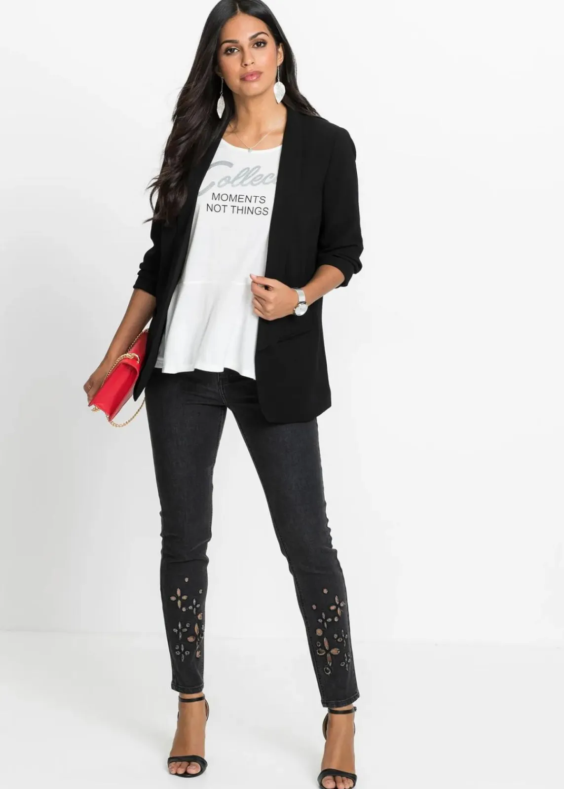 bonprix Bekleidung·Basics|Blazer^Longblazer schwarz