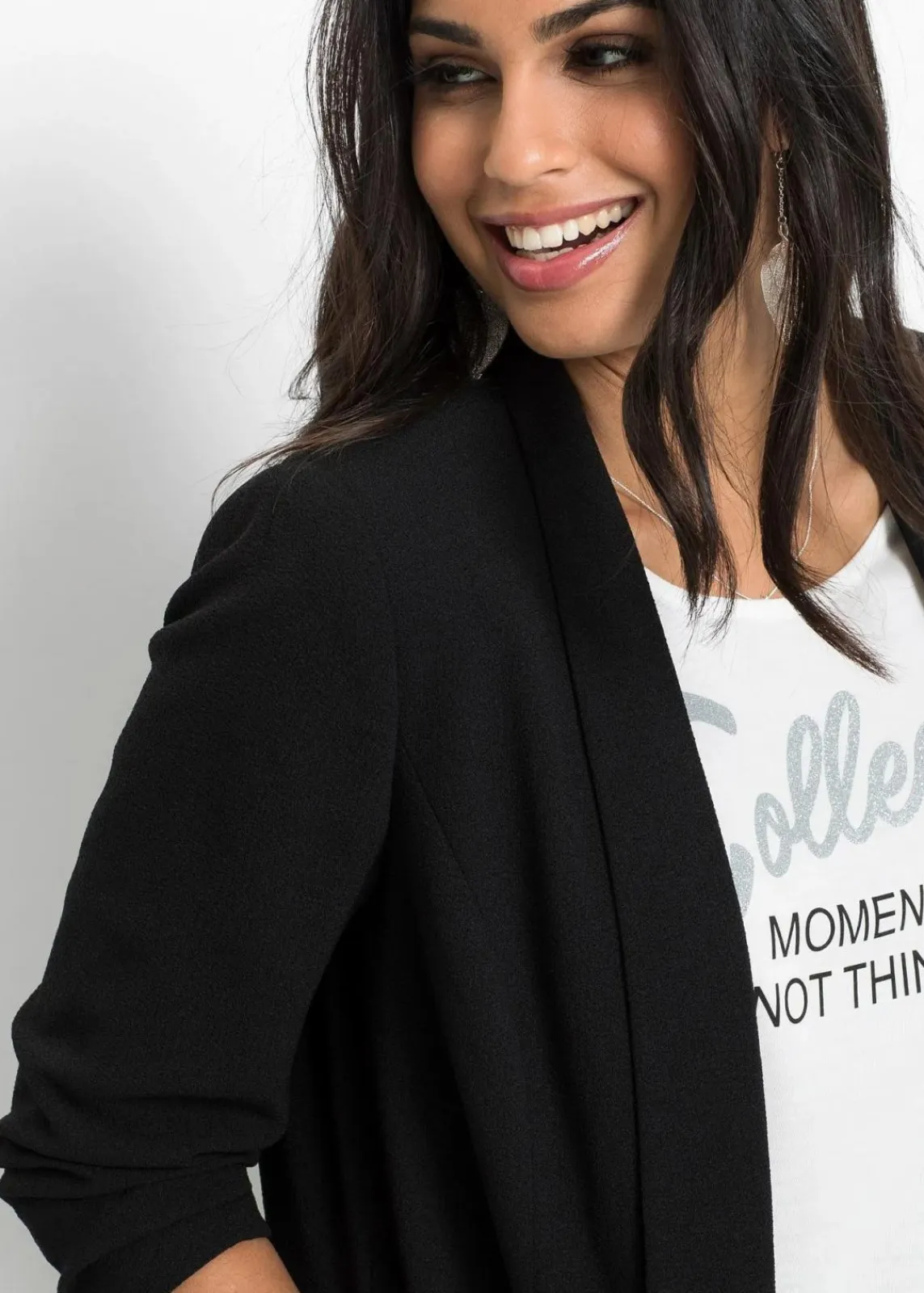 bonprix Bekleidung·Basics|Blazer^Longblazer schwarz