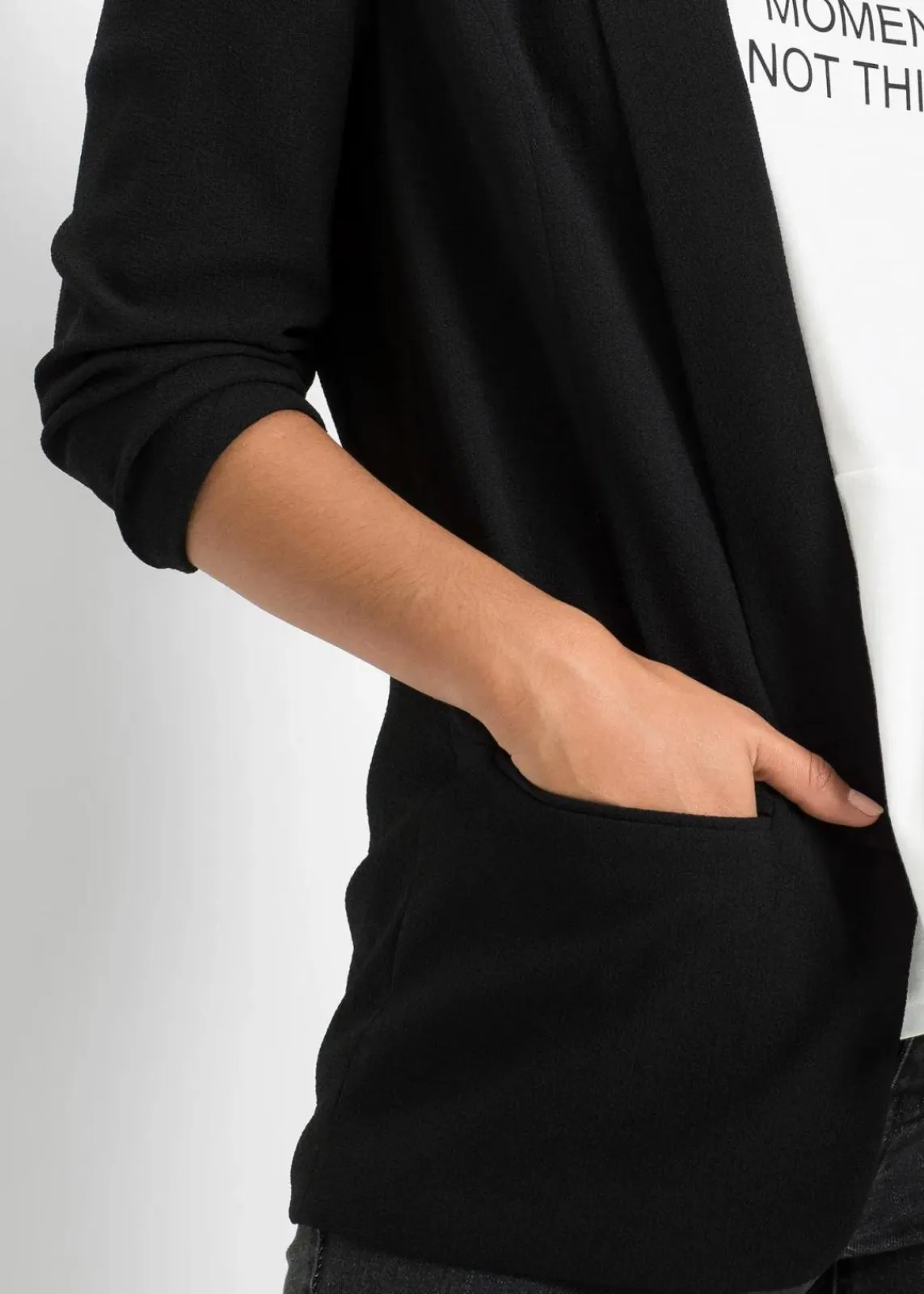 bonprix Bekleidung·Basics|Blazer^Longblazer schwarz