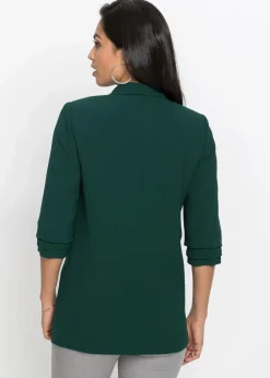 bonprix Blazer|Bekleidung·Basics^Longblazer tiefgrün
