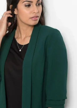 bonprix Blazer|Bekleidung·Basics^Longblazer tiefgrün