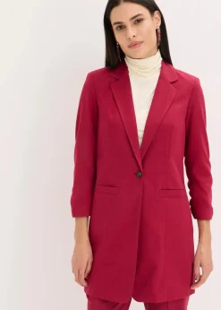 bonprix Bekleidung·Basics|Blazer^Long-Blazer dunkelrot