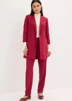 bonprix Bekleidung·Basics|Blazer^Long-Blazer dunkelrot