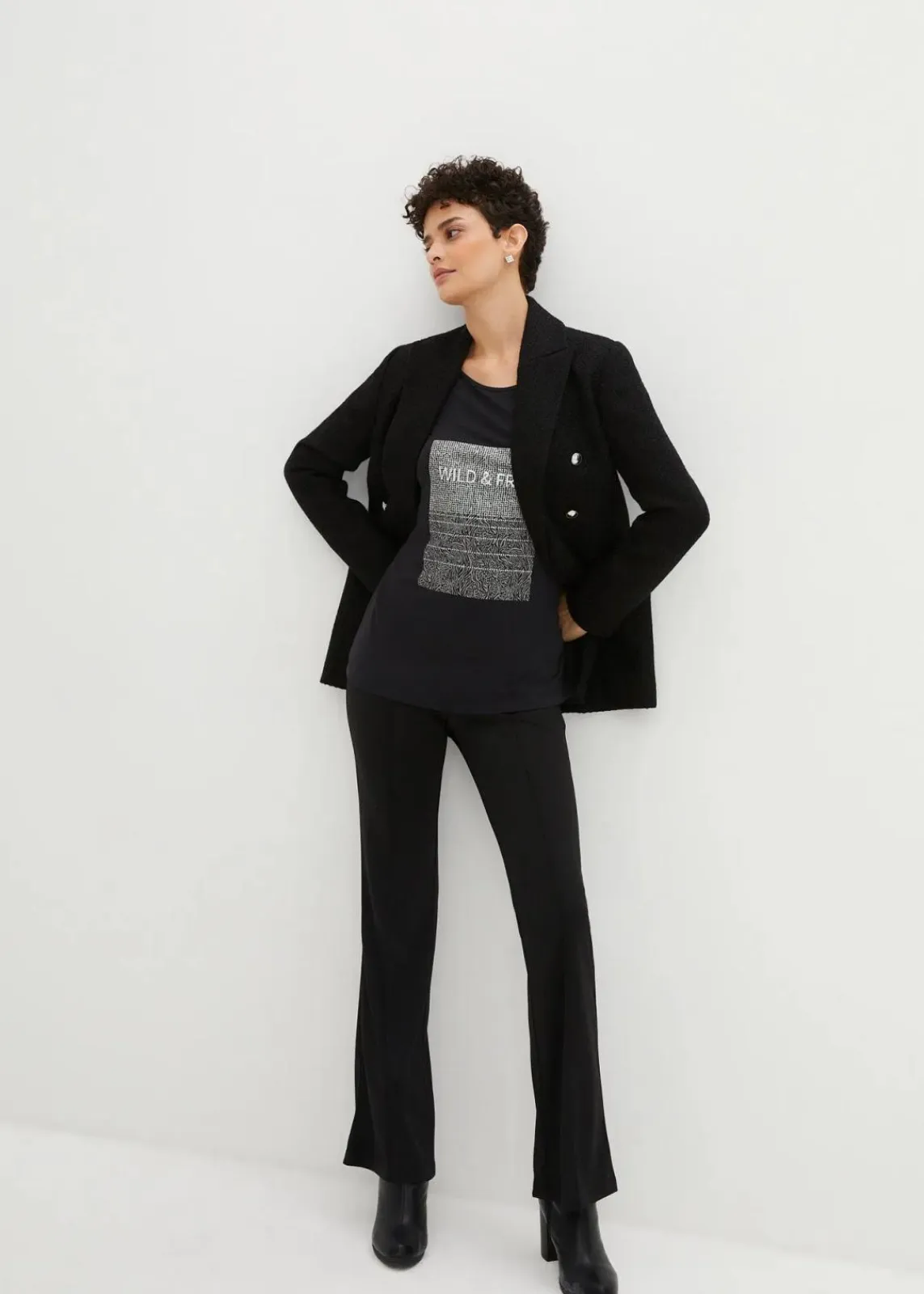 bonprix Blazer|Bekleidung·Basics^Longblazer schwarz