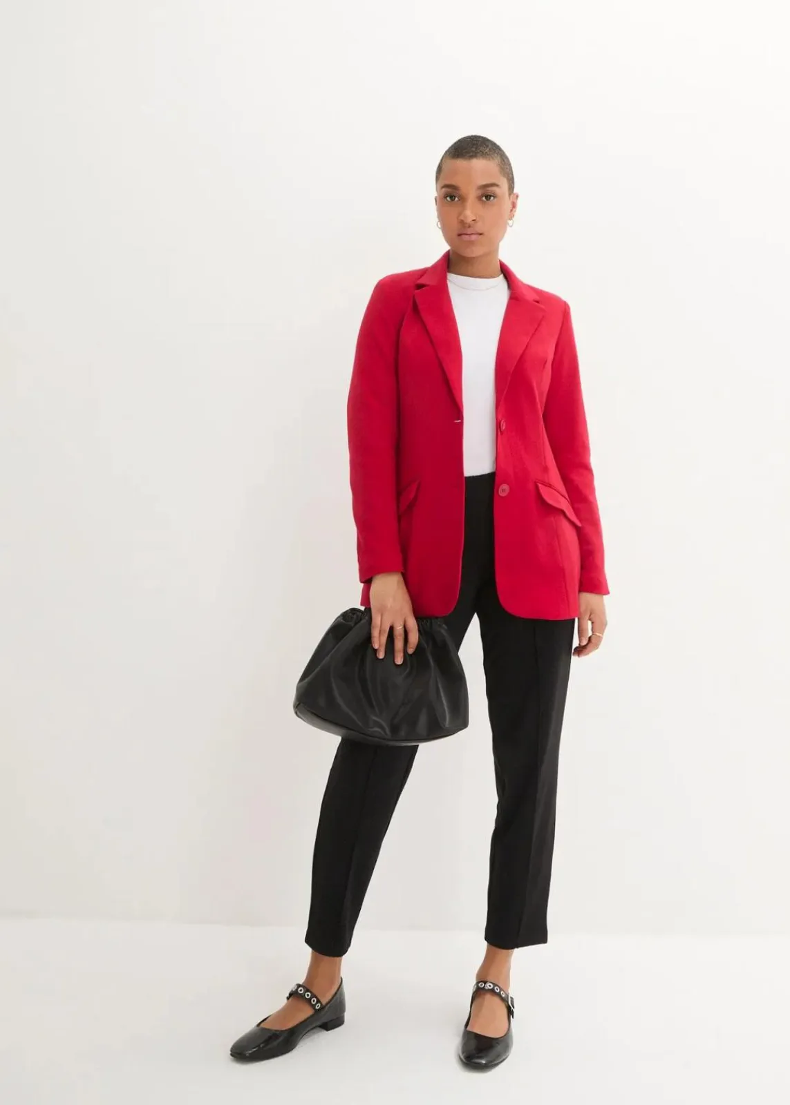 bonprix Blazer|Nachhaltigere Materialien^Longblazer aus Baumwoll-Jersey chillirot
