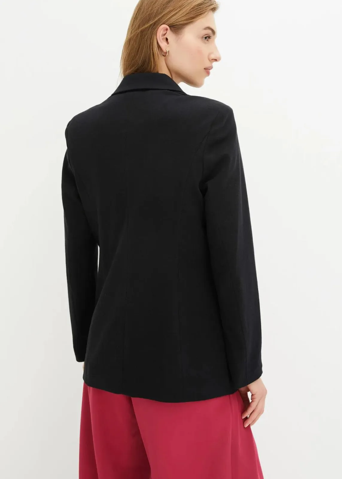 bonprix Bekleidung·Basics|Nachhaltigere Materialien^Longblazer aus Baumwoll-Jersey schwarz