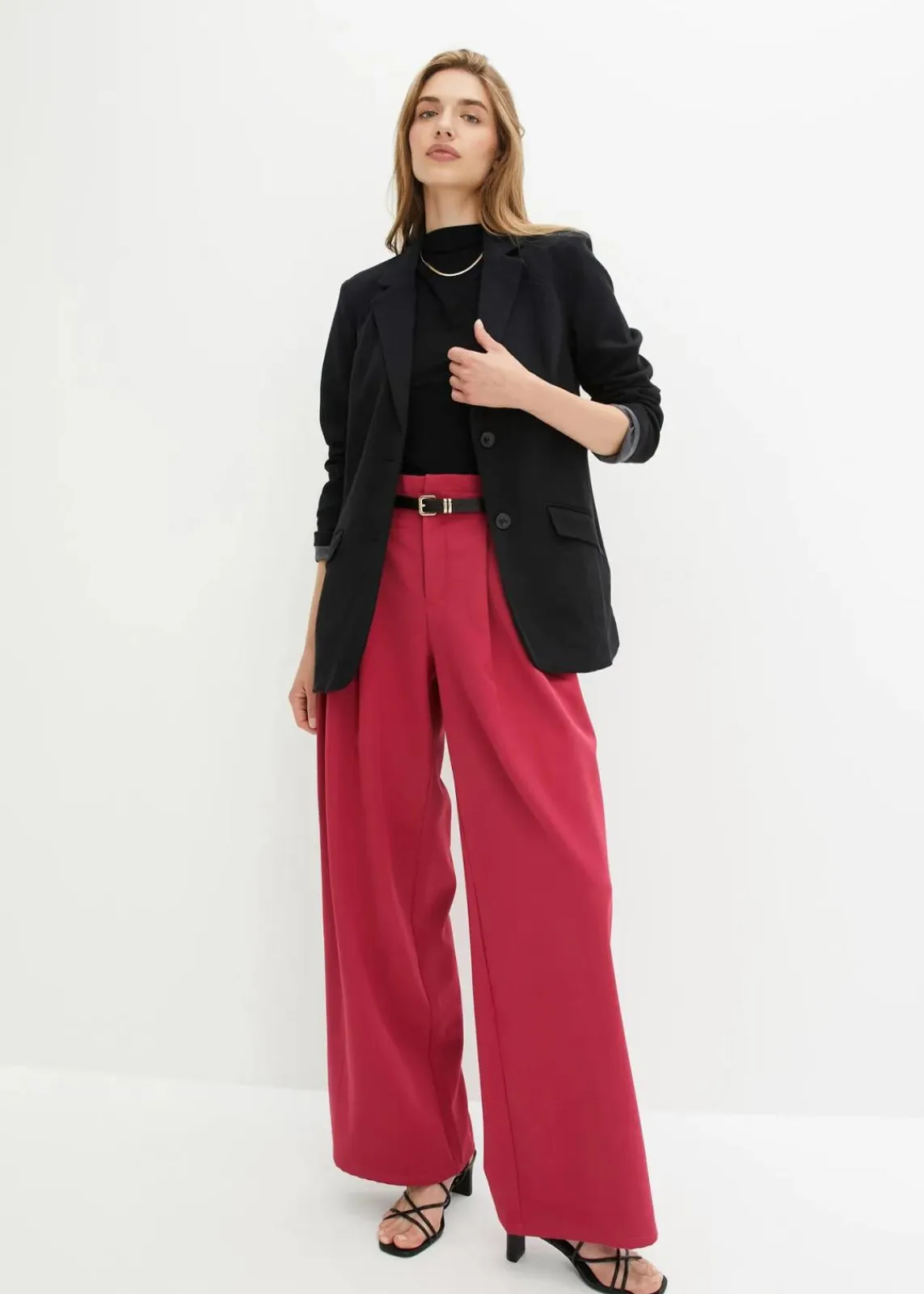 bonprix Bekleidung·Basics|Nachhaltigere Materialien^Longblazer aus Baumwoll-Jersey schwarz