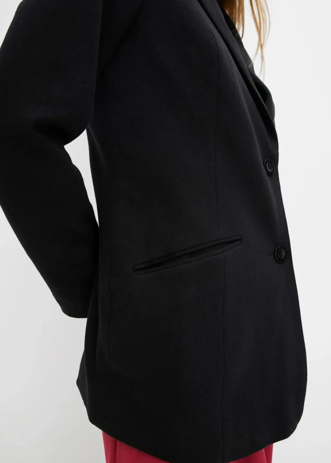 bonprix Bekleidung·Basics|Nachhaltigere Materialien^Longblazer aus Baumwoll-Jersey schwarz