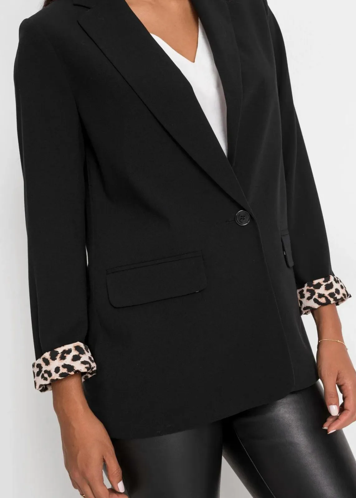 bonprix Bekleidung·Basics|Blazer^Longblazer aus fließendem Viskose-Mix schwarz