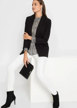 bonprix Bekleidung·Basics|Nachhaltigere Materialien^Longblazer aus Viskose-Mix schwarz