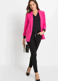 bonprix Blazer|Nachhaltigere Materialien^Longblazer aus Viskose-Mix pinklady