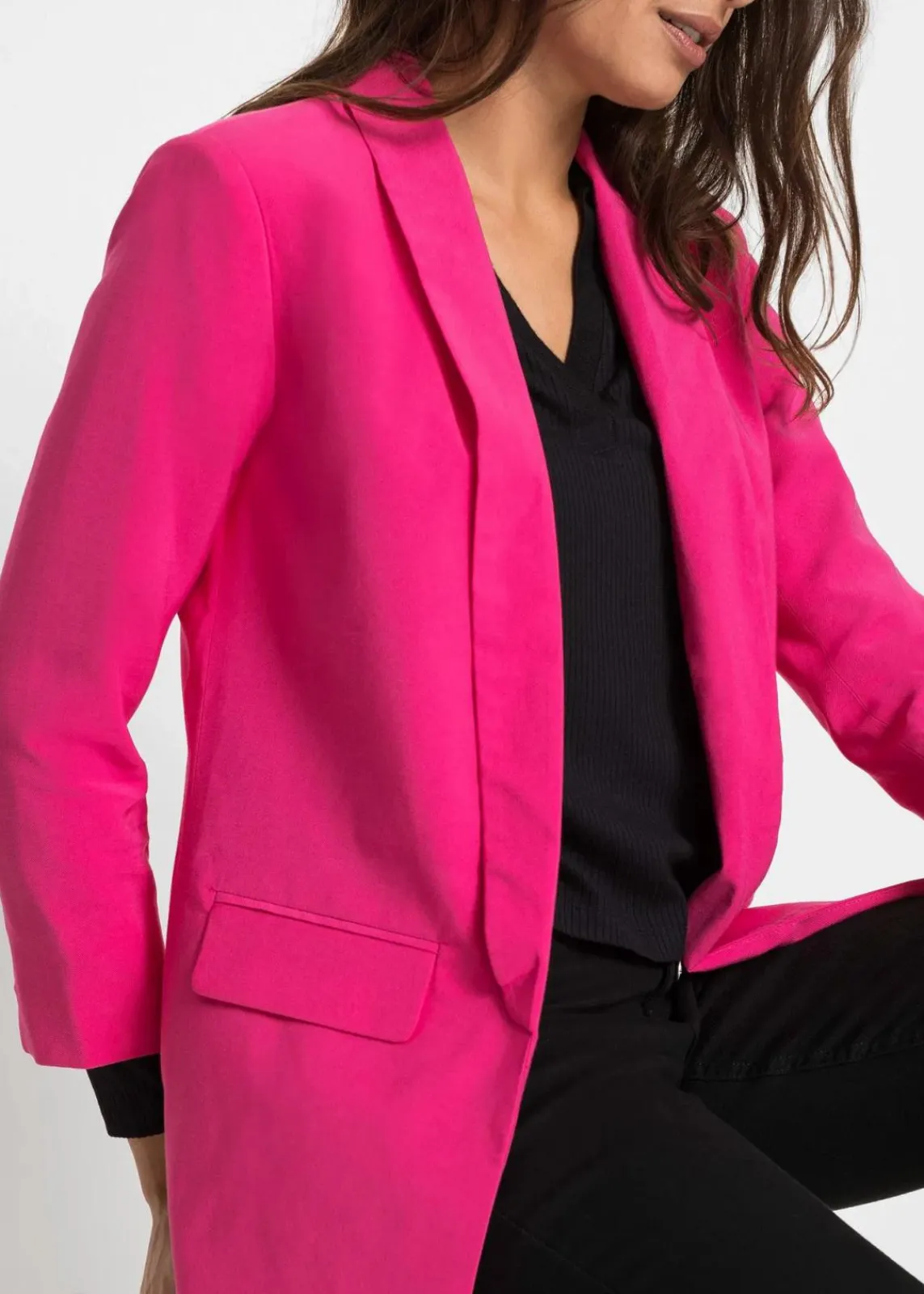 bonprix Blazer|Nachhaltigere Materialien^Longblazer aus Viskose-Mix pinklady