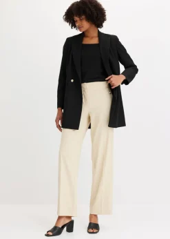 bonprix Blazer^Longblazer mit dekorativen Knöpfen schwarz