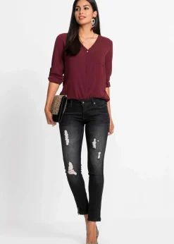 bonprix Bekleidung·Jacken & Mäntel|Blusen & Tuniken^Longbluse ahornrot