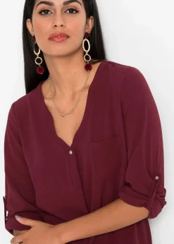 bonprix Bekleidung·Jacken & Mäntel|Blusen & Tuniken^Longbluse ahornrot