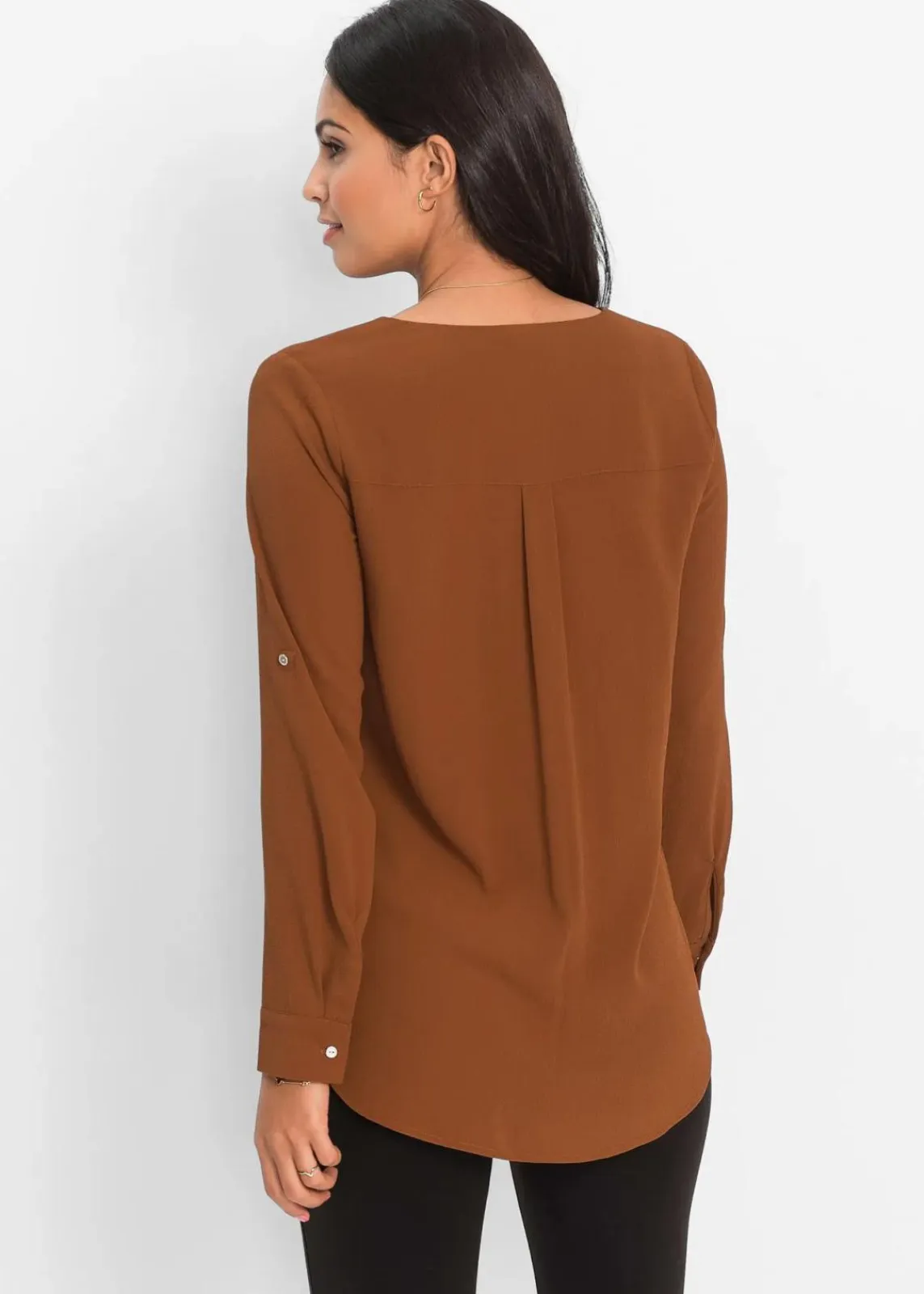bonprix Blusen & Tuniken|Bekleidung·Jacken & Mäntel^Longbluse cognac
