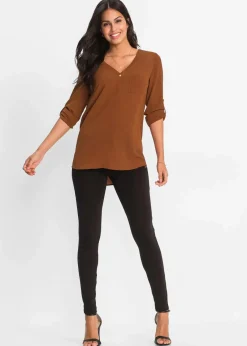 bonprix Blusen & Tuniken|Bekleidung·Jacken & Mäntel^Longbluse cognac