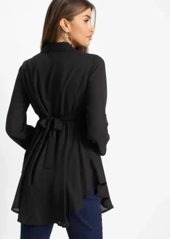 bonprix Bekleidung·Jacken & Mäntel|Nachhaltigere Materialien^Longbluse schwarz