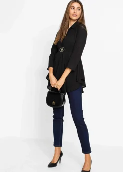 bonprix Bekleidung·Jacken & Mäntel|Nachhaltigere Materialien^Longbluse schwarz