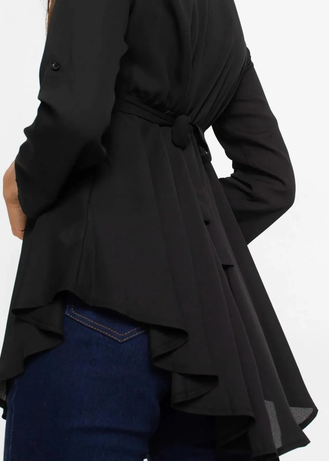 bonprix Bekleidung·Jacken & Mäntel|Nachhaltigere Materialien^Longbluse schwarz