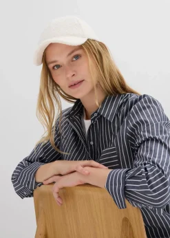 bonprix Bekleidung·Jacken & Mäntel|Blusen & Tuniken^Longbluse aus reiner Baumwolle dunkelblau/weiß gestreift