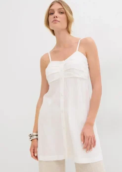 bonprix Bekleidung·Jacken & Mäntel|Blusen & Tuniken^Longbluse aus fließender Viskose wollweiß