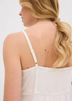 bonprix Bekleidung·Jacken & Mäntel|Blusen & Tuniken^Longbluse aus fließender Viskose wollweiß