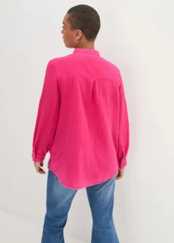 bonprix Blusen & Tuniken|Bekleidung·Jacken & Mäntel^Longbluse aus luftigem Musselin pinklady