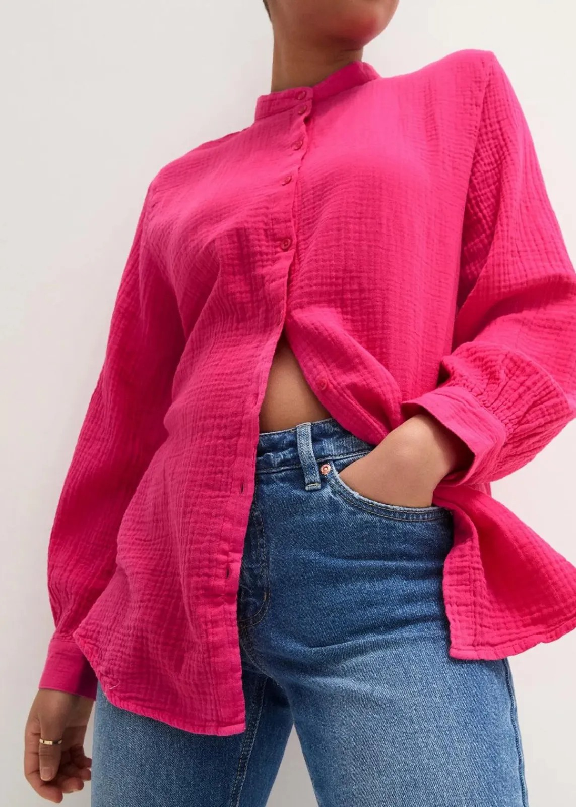 bonprix Blusen & Tuniken|Bekleidung·Jacken & Mäntel^Longbluse aus luftigem Musselin pinklady