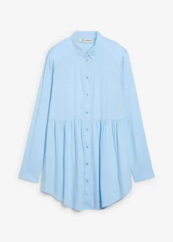 bonprix Bekleidung·Jacken & Mäntel|Blusen & Tuniken^Longbluse aus Viskose hellblau