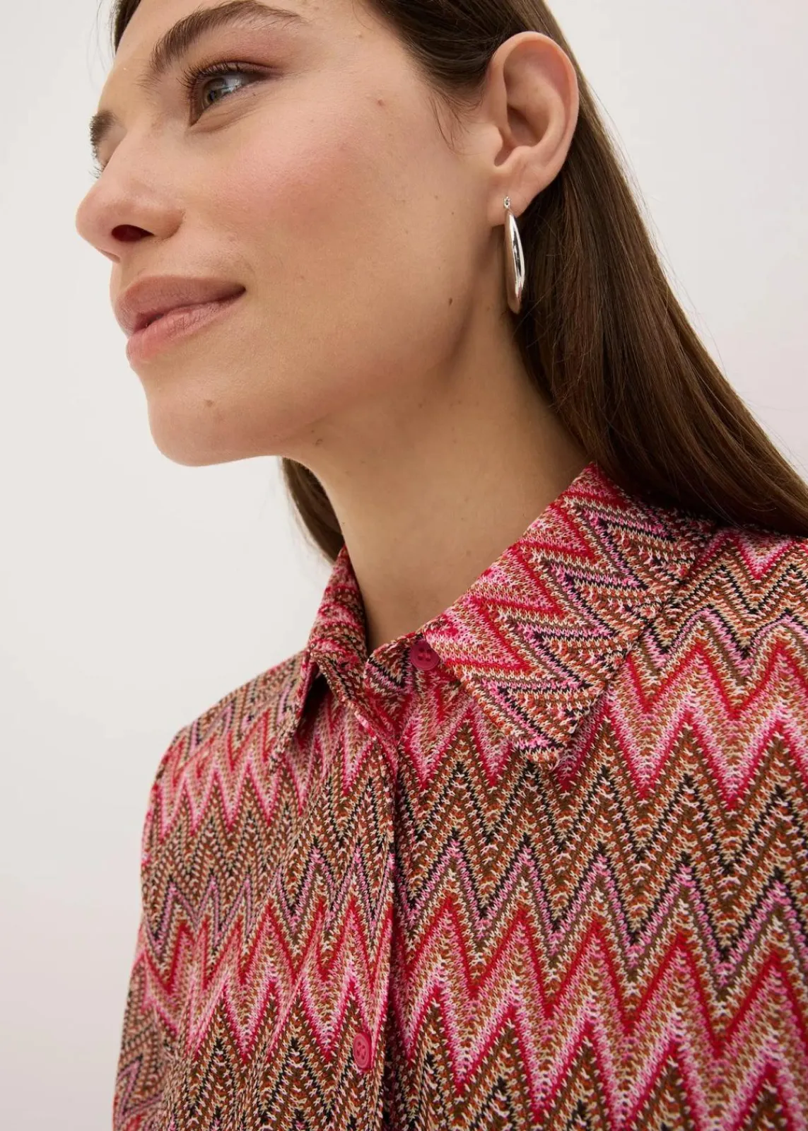bonprix Zweiteiler & Sets|Blusen & Tuniken^Longbluse in Häkel-Optik pink gemustert