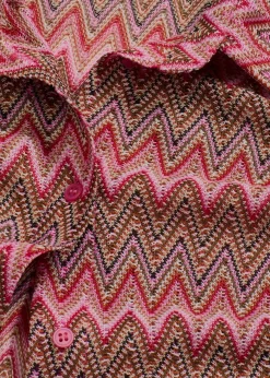 bonprix Zweiteiler & Sets|Blusen & Tuniken^Longbluse in Häkel-Optik pink gemustert