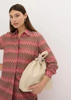 bonprix Zweiteiler & Sets|Blusen & Tuniken^Longbluse in Häkel-Optik pink gemustert