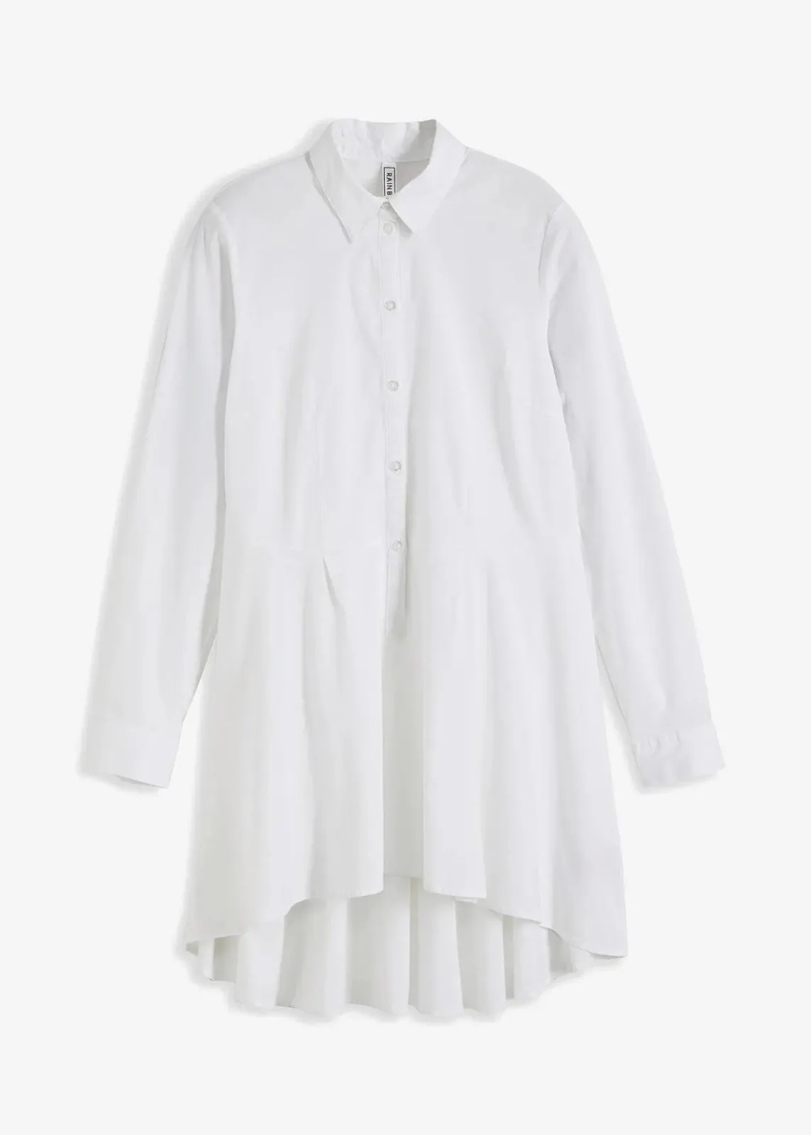 bonprix Blusen & Tuniken|Bekleidung·Jacken & Mäntel^Longbluse mit Volant weiß