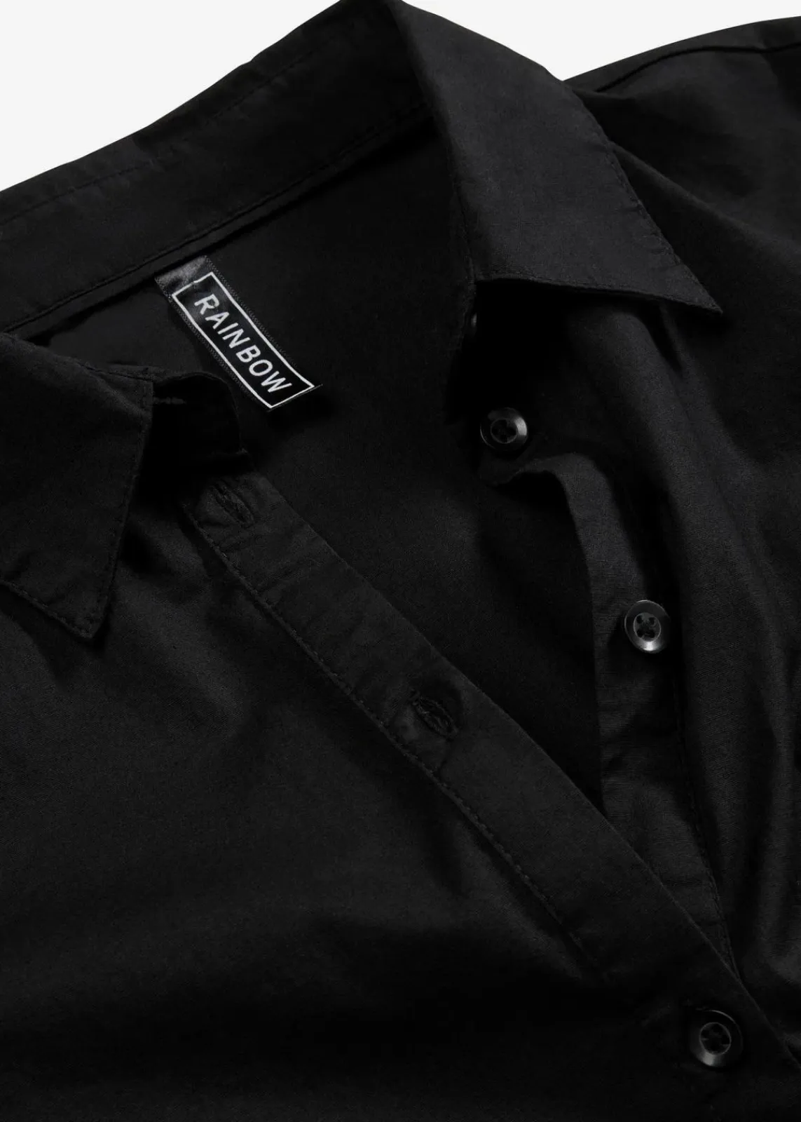 bonprix Bekleidung·Jacken & Mäntel|Blusen & Tuniken^Longbluse mit Volant schwarz