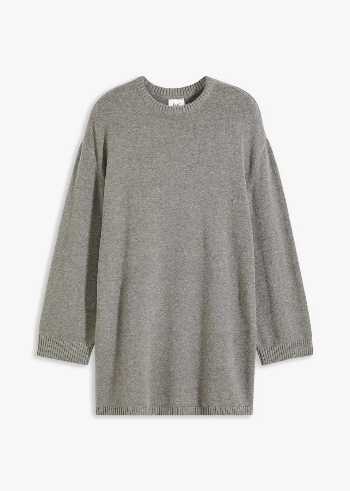 bonprix Bekleidung·Umstandsmode|Strickmode^Long-Feinstrickpullover mit Seitenschlitzen aus Viskose-Mix grau meliert meliert