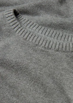 bonprix Bekleidung·Umstandsmode|Strickmode^Long-Feinstrickpullover mit Seitenschlitzen aus Viskose-Mix grau meliert meliert