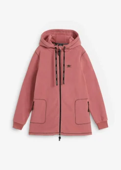 bonprix Jacken & Mäntel|Sweat^Long-Fleecejacke mit Reißverschluss-Taschen softbeere
