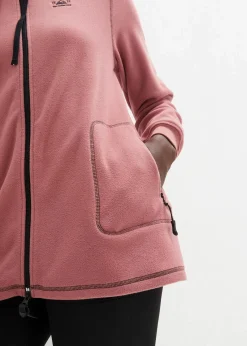 bonprix Jacken & Mäntel|Sweat^Long-Fleecejacke mit Reißverschluss-Taschen softbeere