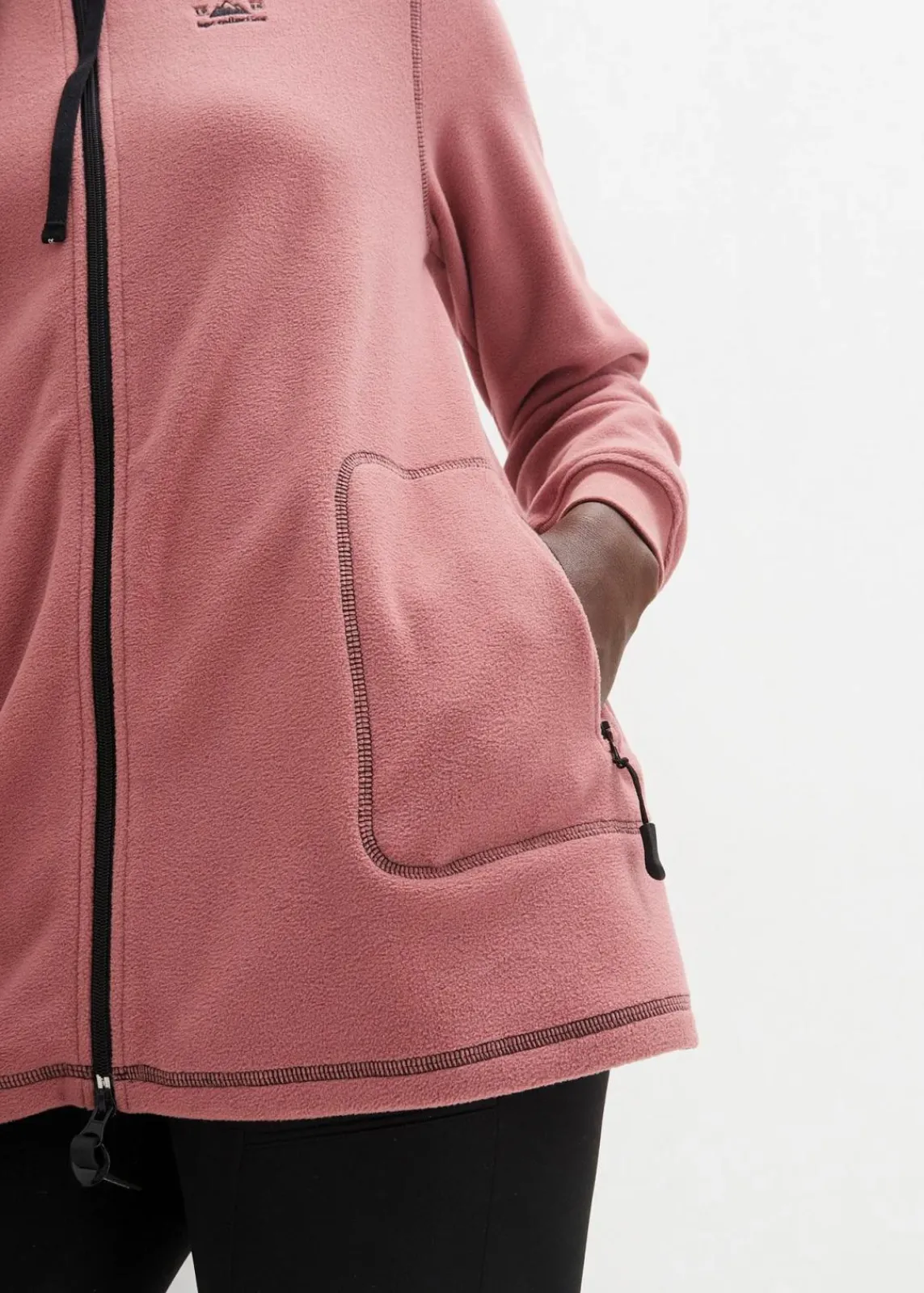 bonprix Jacken & Mäntel|Sweat^Long-Fleecejacke mit Reißverschluss-Taschen softbeere