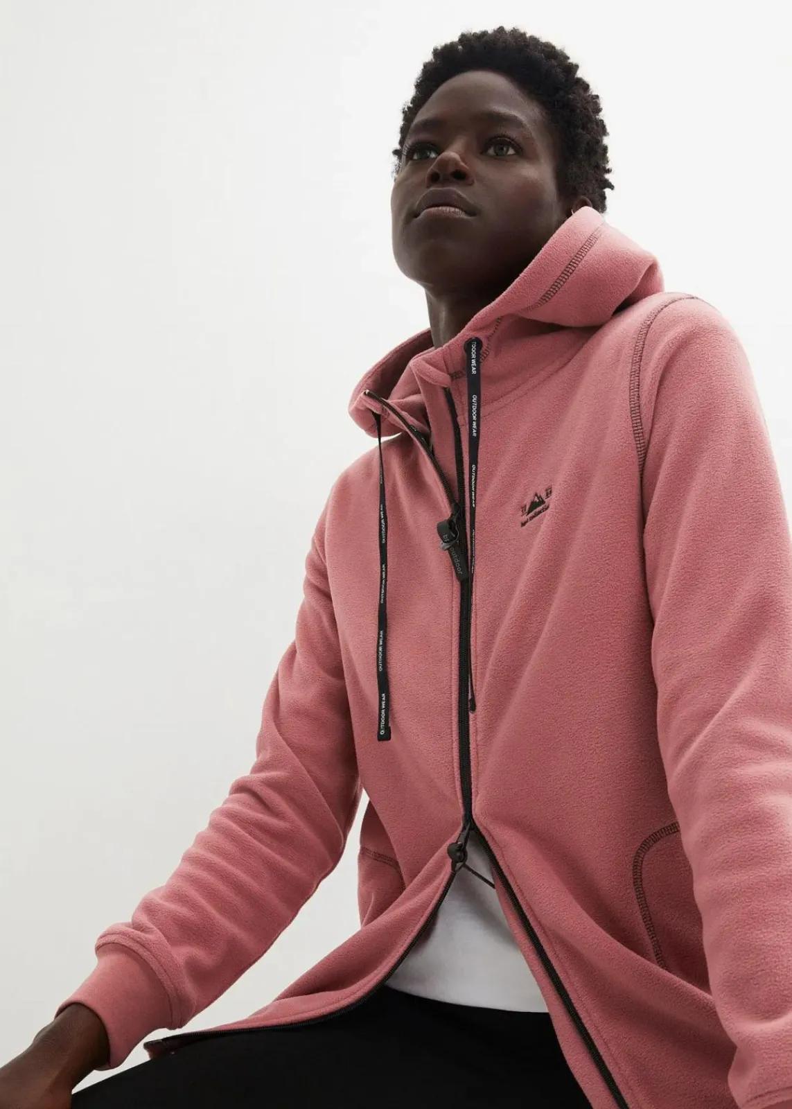 bonprix Jacken & Mäntel|Sweat^Long-Fleecejacke mit Reißverschluss-Taschen softbeere