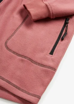 bonprix Jacken & Mäntel|Sweat^Long-Fleecejacke mit Reißverschluss-Taschen softbeere