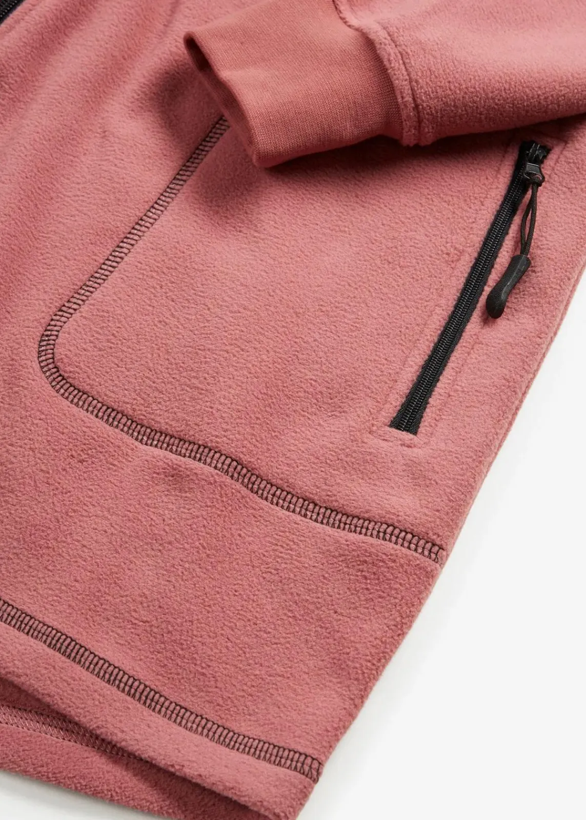 bonprix Jacken & Mäntel|Sweat^Long-Fleecejacke mit Reißverschluss-Taschen softbeere
